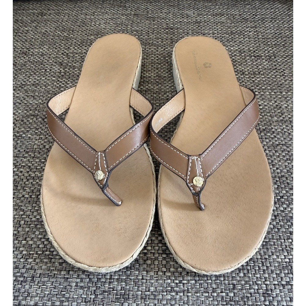 Tommy‎ Bahama - Thomas Tan  Leather Thong Flip Flop Sandals - Women's Sz 8.5 M